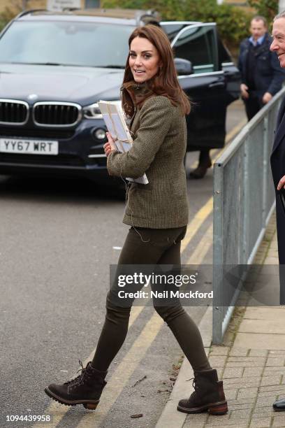 Catherine, Duchess of Cambridge departs the Islington Community Garden on January 15, 2019 in London, United Kingdom.