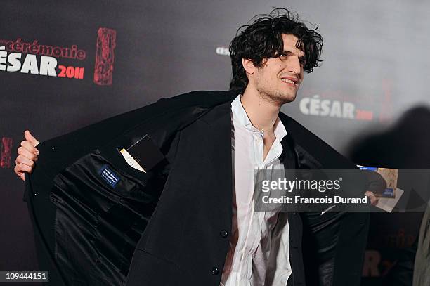 Actor Louis Garrel arrives at the 36th French Cesar film awards ceremony at Theatre du Chatelet on February 25, 2011 in Paris, France.