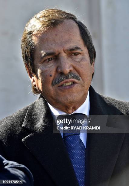 Nacer Bouteflika, the brother of Algerian President Abdelaziz Bouteflika, attends the funeral of of Algerian General-Major Abdelmalek Guenaizia,...