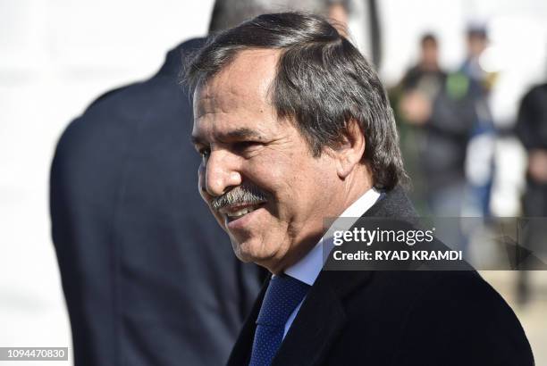 Nacer Bouteflika, the brother of Algerian President Abdelaziz Bouteflika, attends the funeral of of Algerian General-Major Abdelmalek Guenaizia,...