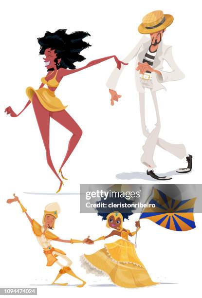 the brazilian carnival - samba stock illustrations