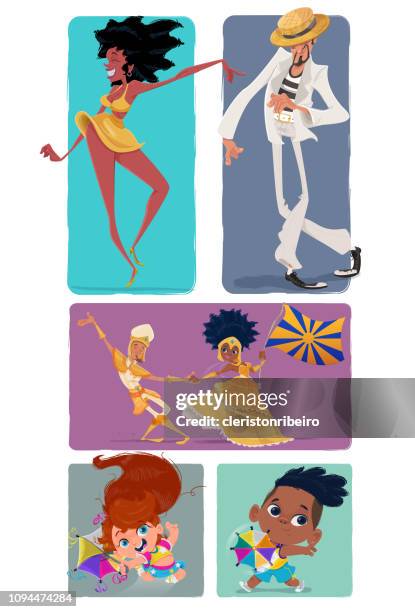 ilustrações de stock, clip art, desenhos animados e ícones de the brazilian carnival - escola de samba