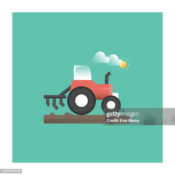 stockillustraties, clipart, cartoons en iconen met frees-pictogram - omgeploegd veld