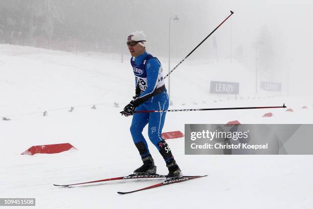 James Lambert of Great Britain competes in the Nordic Combined Individual 10KM Cross Country race during the FIS Nordic World Ski Championships at...