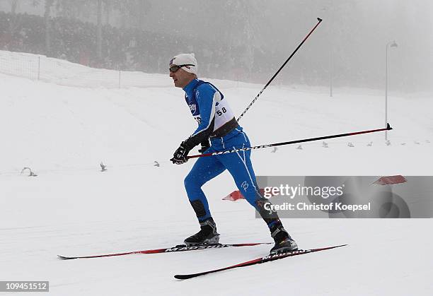 James Lambert of Great Britain competes in the Nordic Combined Individual 10KM Cross Country race during the FIS Nordic World Ski Championships at...