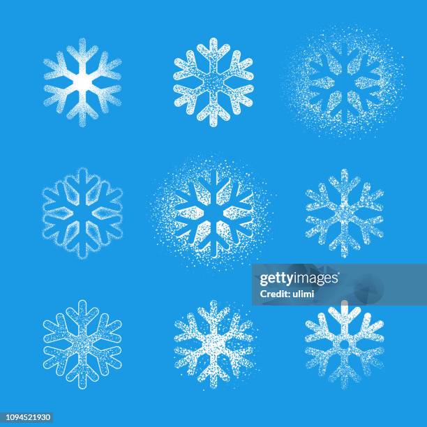 snowflakes - chalk circle stock illustrations