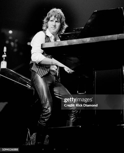 S Keith Emerson performs at The OMNI Coliseum in Atlanta Georgia on June 23, 1977