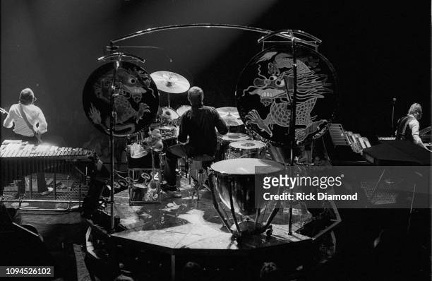 Keith Emerson, Greg Lake and Carl Palmer perform at The OMNI Coliseum in Atlanta Georgia on June 23, 1977