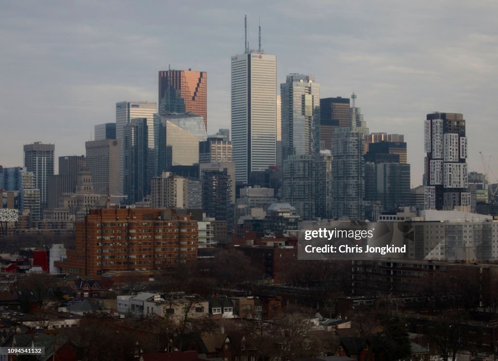 Tall Office and Residential Buildings in a Dense Urban Skyline