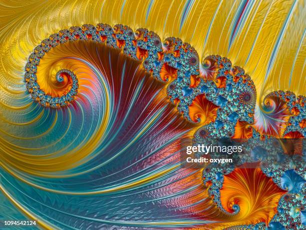 abstract swirl fractal background - fractal fotografías e imágenes de stock