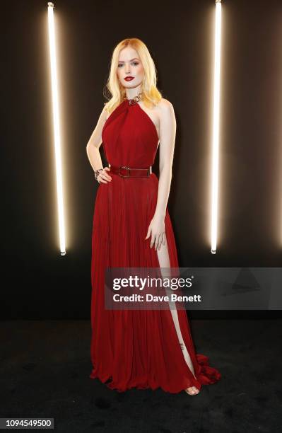 Ellie Bamber attends the dunhill Pre-BAFTA dinner at dunhill Bourdon House on February 6, 2019 in London, England.