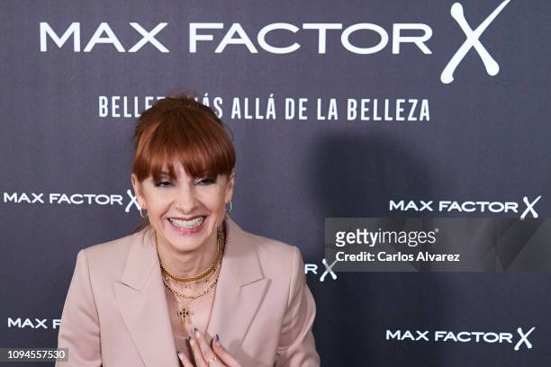 Actress Najwa Nimri attends the new Max Factor campaign presentation at the Allard Club on January 15, 2019 in Madrid, Spain.