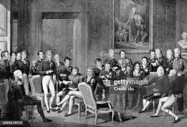 ilustraciones, imágenes clip art, dibujos animados e iconos de stock de el congreso de viena 1814 - cultura europea