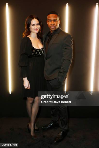 Leanne Best and Osy Ikhile attend the dunhill Pre-BAFTA dinner at dunhill Bourdon House on February 6, 2019 in London, England.