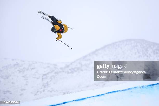 James Woods of Great Britain wins the gold medal during the FIS World Freestyle Ski Championships Men's and Women's Slopestyle on February 6, 2019 in...