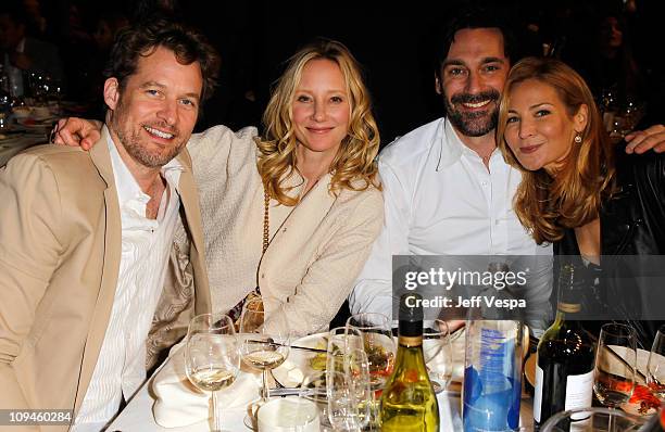 James Tupper, Anne Heche, Jon Hamm and Jennifer Westfeldt attend the 2011 Film Independent Spirit Awards at Santa Monica Beach on February 26, 2011...