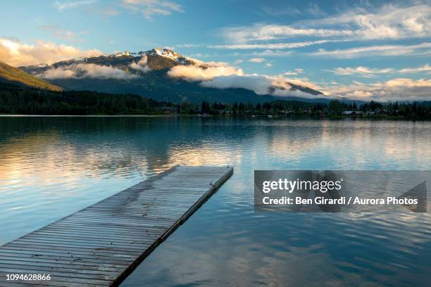 green lake, whistler, british columbia, canada - jetty lake stock pictures, royalty-free photos & images