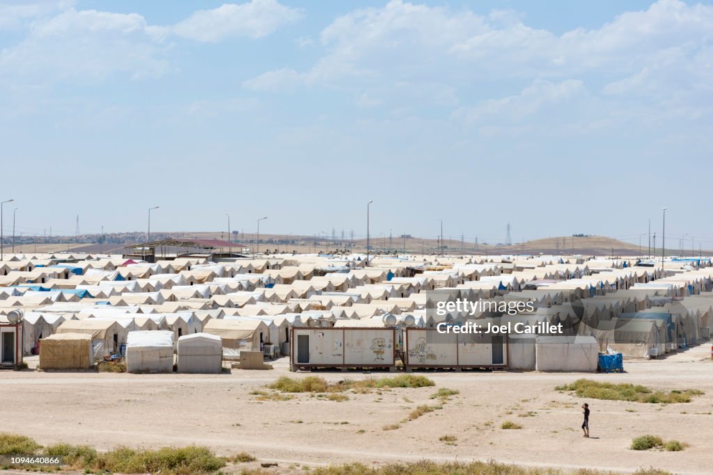 Camp de personnes déplacées pour les Yézidis en charia, Irak