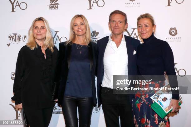 Sophie Favier, Claire Duroc Danner, Doctor Frederic Saldmann and his wife Marie Saldmann attend the "YAO" Paris Premiere at Le Grand Rex on January...