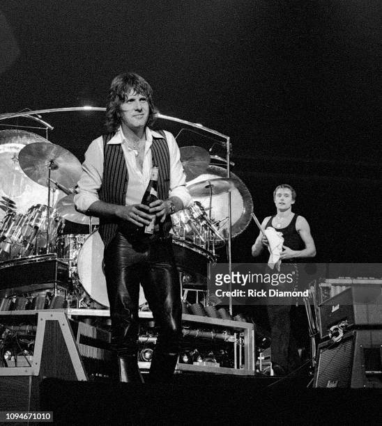 S Keith Emerson and Carl Palmer of Emerson, Lake and Palmer perform at The OMNI Coliseum in Atlanta Georgia June 23,1977
