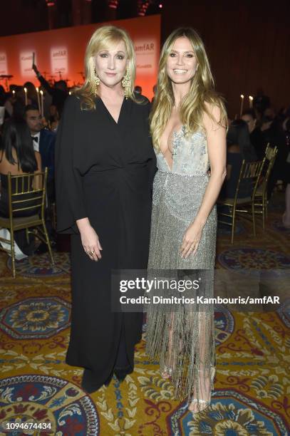 Amy Sacco and Heidi Klum attend the amfAR New York Gala 2019 at Cipriani Wall Street on February 6, 2019 in New York City.