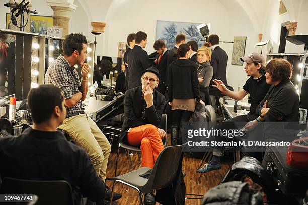 General view of the backstage at the Philipp Plein fashion show as part of Milan Fashion Week Womenswear Autumn/Winter 2011 on February 26, 2011 in...