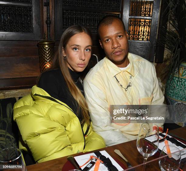 Sabrina Albarello and Heron Preston attend Heron Preston + UGG Paris Fashion Week Dinner At Le 404 Restaurant as part of Paris Fashion Week on...
