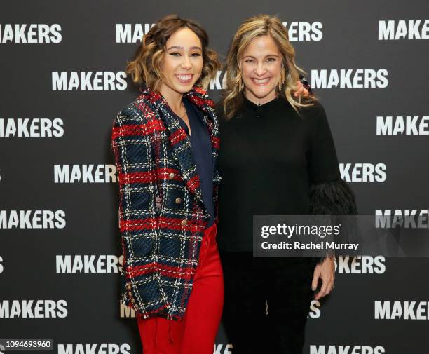 Katelyn Ohashi and Founder & Executive Producer, MAKERS Dyllan McGee attend The 2019 MAKERS Conference at Monarch Beach Resort on February 6, 2019 in...