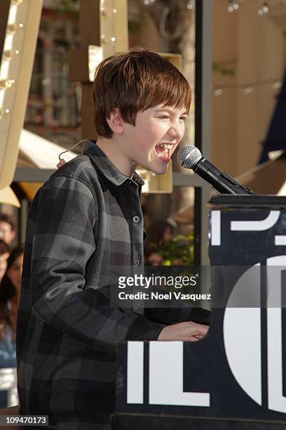 Greyson Chance performs at The Grove on February 26, 2011 in Los Angeles, California.