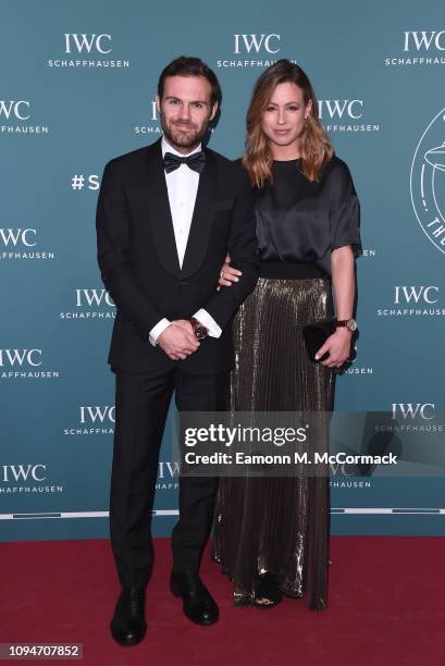 Juan Mata and Evelina Kamph attend the IWC Schaffhausen Gala celebrating the launch of the new Pilot's Watches and the dream of flying at the Salon...