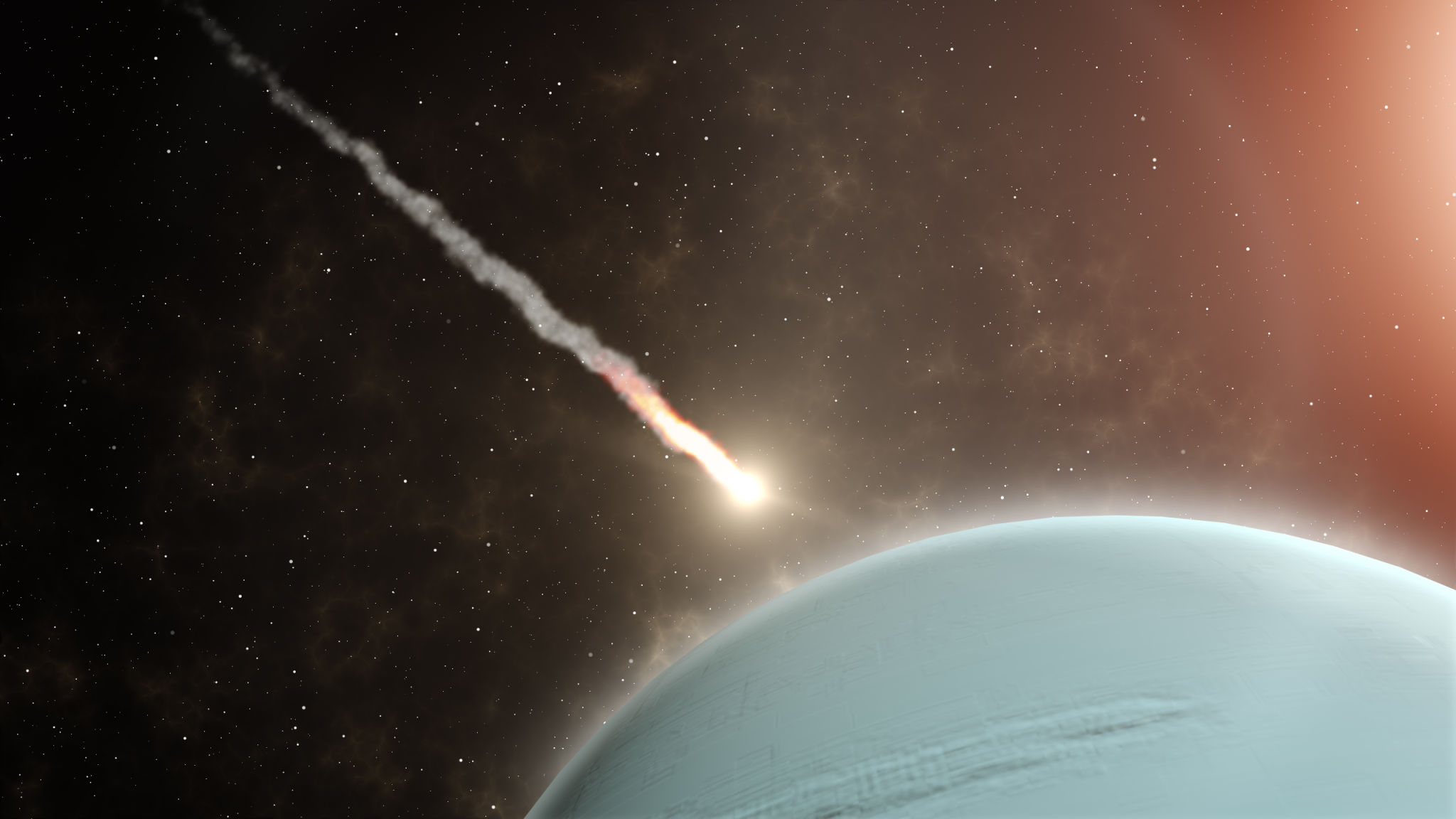 Meteor flies to Uranus - Stock Footage Meteor flies to Uranus - Stock Footage