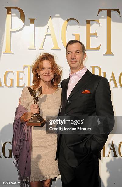 Actress Dale Dickey , winner of the Best Supporting Female award for 'Winter's Bone', and wearing Piaget and Philippe Leopold-Metzger, Piaget CEO, in...