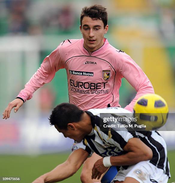 Matteo Darmian of Palermo in action during the Serie A match between US Citta di Palermo and Udinese Calcio at Stadio Renzo Barbera on February 27,...