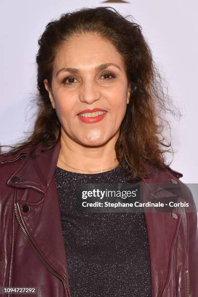 Actress Farida Rahouadj attends "Yao" Paris Premiere at Le Grand Rex on January 15, 2019 in Paris, France.