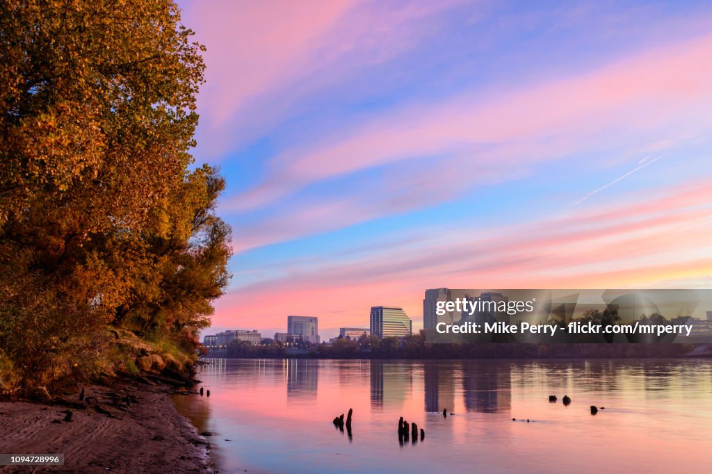 Sacramento Fall Sunrise Along The River