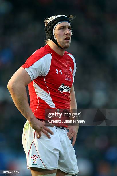 Ryan Jones of Wales looks on during the RBS Six Nations match between Italy and Wales at the Stadio Flaminio on February 26, 2011 in Rome, Italy.