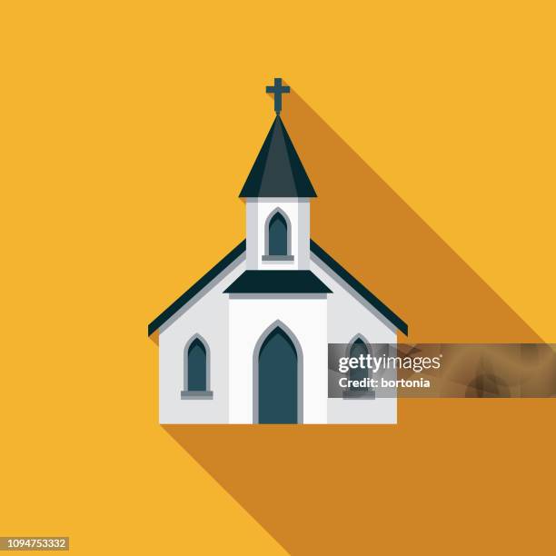 illustrazioni stock, clip art, cartoni animati e icone di tendenza di icona cristiana della chiesa - torre con guglia