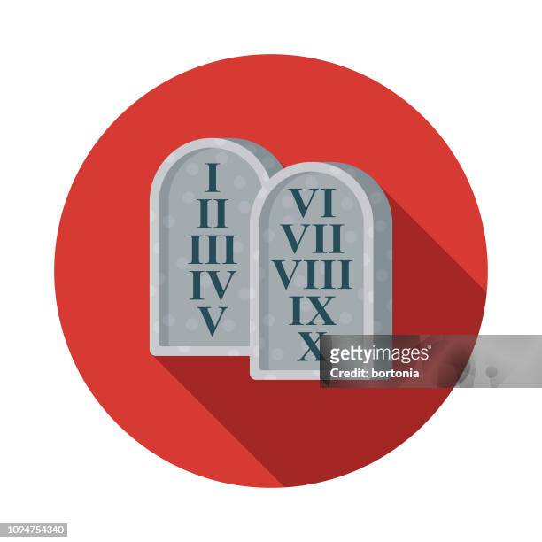 ten commandments christian icon - roman numeral ten stock illustrations
