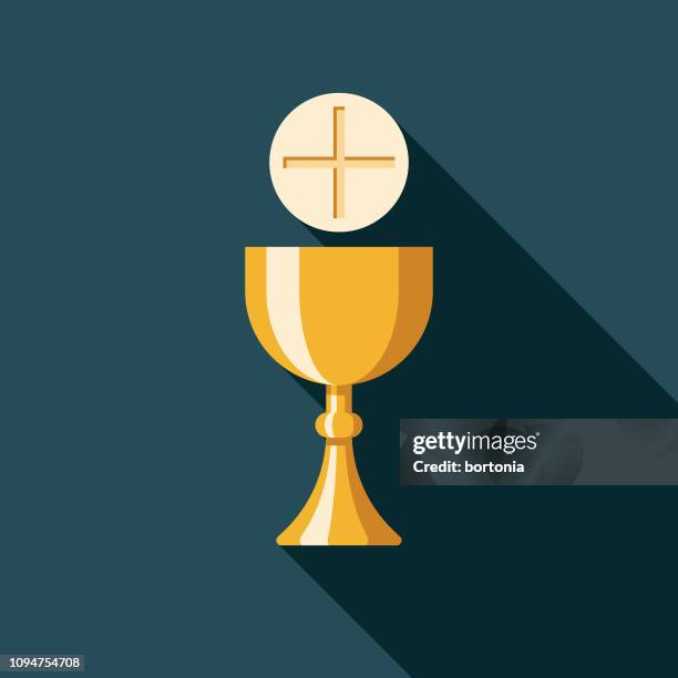 stockillustraties, clipart, cartoons en iconen met communie christian icon - heilige communie