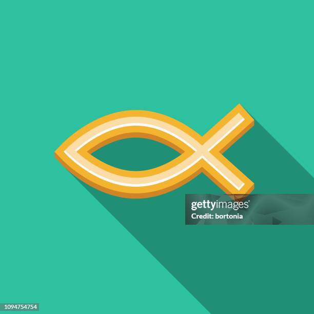 ichthys christian icon - ichthys stock-grafiken, -clipart, -cartoons und -symbole