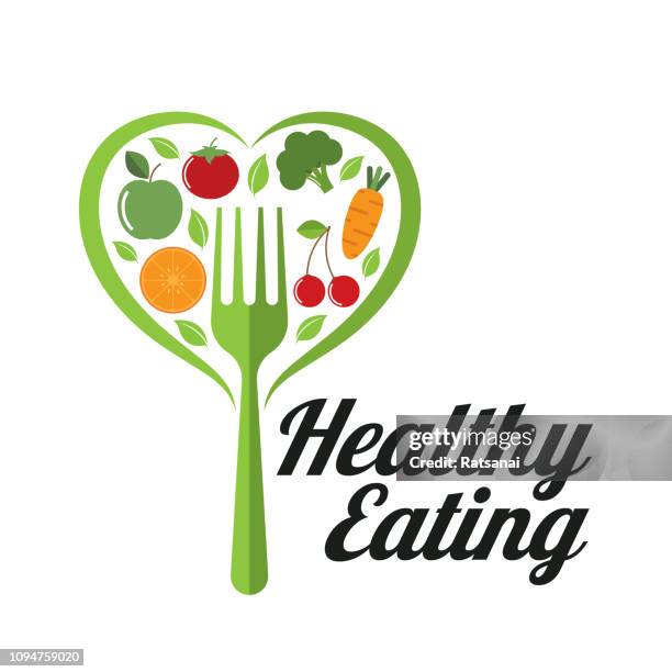 healthy eating - eating healthy stock illustrations