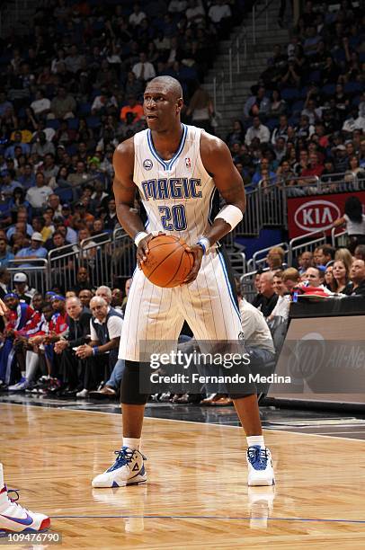 Mickael Pietrus of the Orlando Magic looks to pass the ball against the Detroit Pistons on November 30, 2010 at the Amway Center in Orlando, Florida....