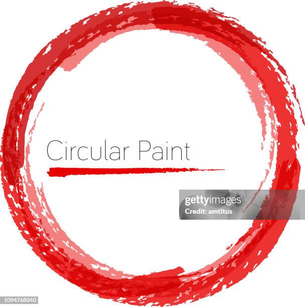 circular red strokes - brush stroke circle stock illustrations