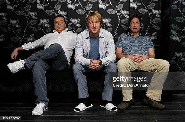 Bobby Farrelly,Owen Wilson and Peter Farrelly pose during a photo call for "Hall Pass" at Sheraton on the Park Hotel on February 28, 2011 in Sydney,...
