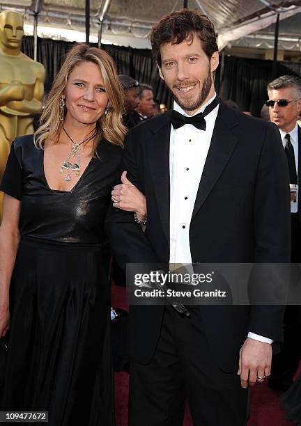 Writer Aron Ralston and wife Jessica Trusty arrive at the 83rd Annual Academy Awards held at the Kodak Theatre on February 27, 2011 in Hollywood,...