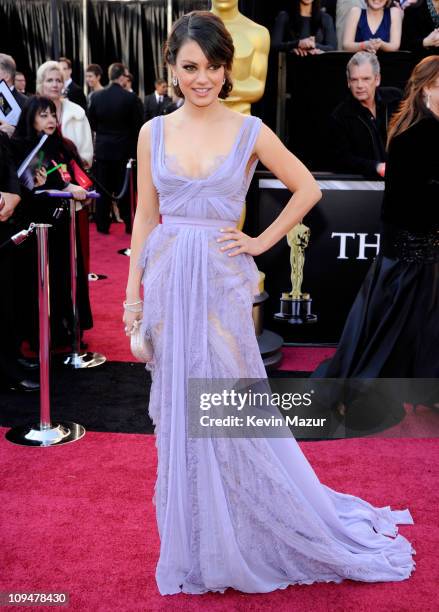 Actress Mila Kunis arrives at the 83rd Annual Academy Awards held at the Kodak Theatre on February 27, 2011 in Hollywood, California.