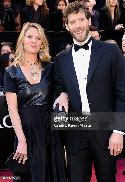 Writer Aron Ralston and wife Jessica Trusty arrive at the 83rd Annual Academy Awards held at the Kodak Theatre on February 27, 2011 in Hollywood,...