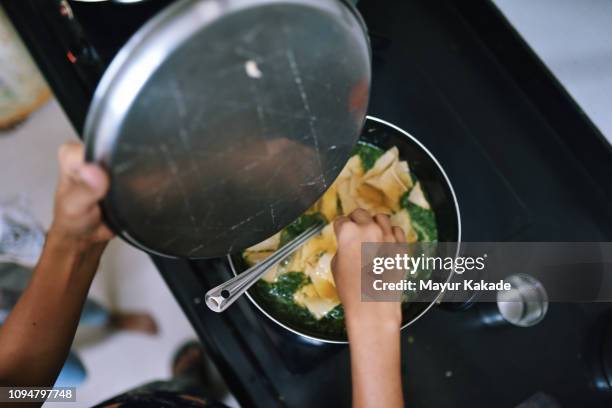 cropped hands of woman cooking point of view shot - cooking indian food stock pictures, royalty-free photos & images