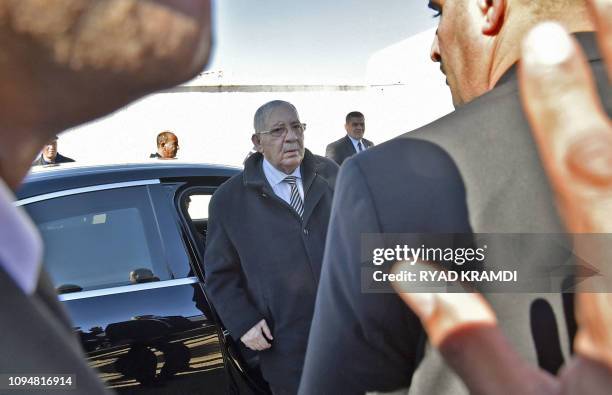 Lieutenant-General Ahmed Gaid Salah, chief of Staff of the Algerian Armed Forces and Vice-minister of Defence, attends the funeral of Algerian...