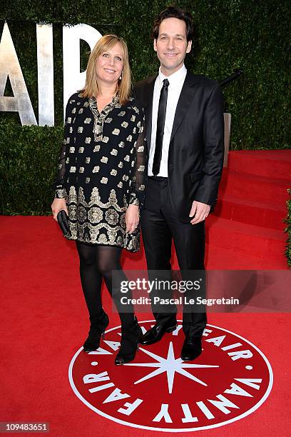 Actor Paul Rudd and Julie Yaeger arrive at the 19th Annual Elton John AIDS Foundation's Oscar viewing party held at the Pacific Design Center on...